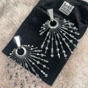 Kendra Scott Silver and Blue Statement Earrings